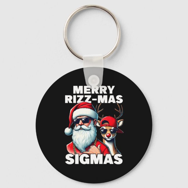 Chaveiro Merry Rizzmas Sigmas Gen Alpha Funny Christmas San (Frente)