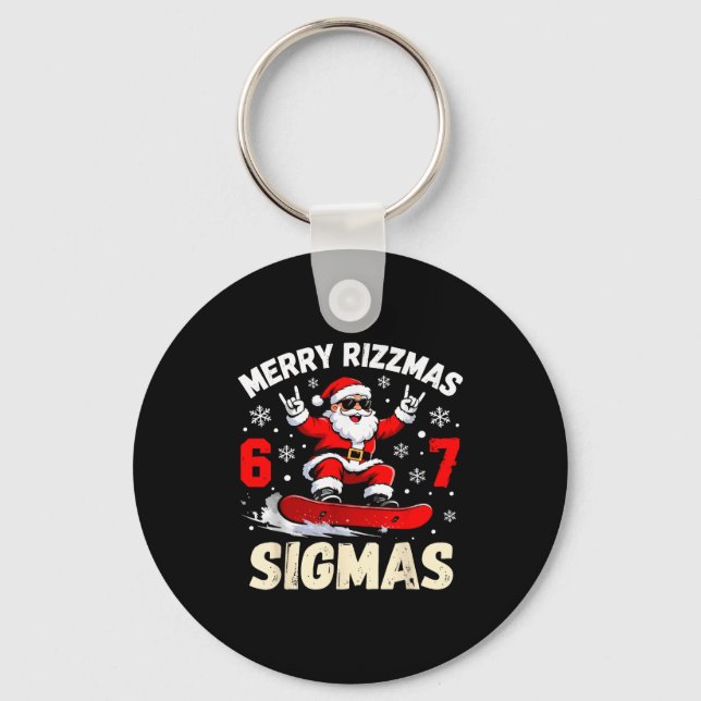 Chaveiro Merry Rizzmas Sigmas Santa 67 Six Seven  (Frente)