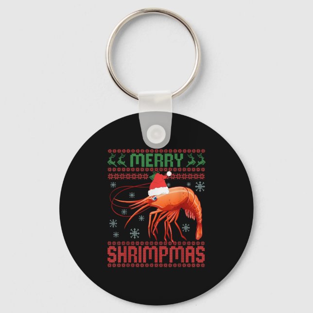 Chaveiro Merry Shrimpmas Funny Shrimp Ugly Christmas Sweate (Frente)