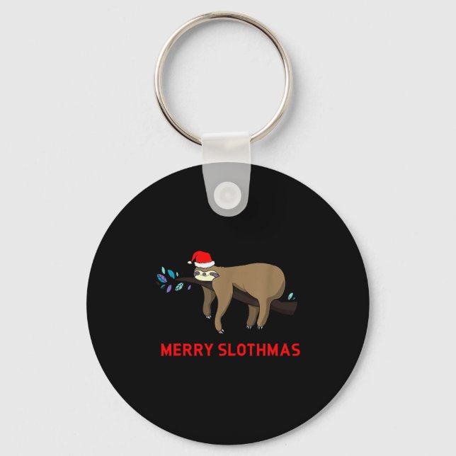 Chaveiro Merry Slothmas Funny Sloth Christmas  (Frente)