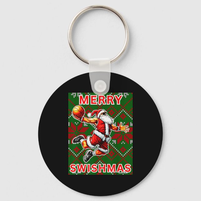 Chaveiro Merry Swishmas Basketball Christmas Santa Claus Sl (Frente)