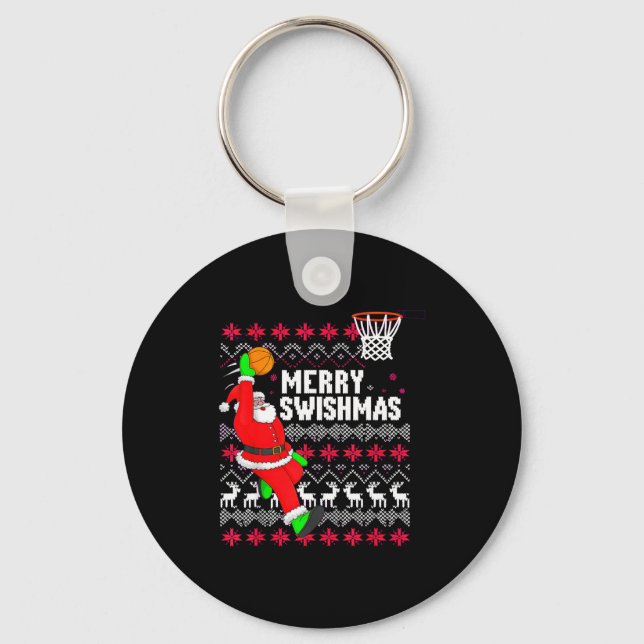 Chaveiro Merry Swishmas Basketball Ugly Christmas Xmas  (Frente)