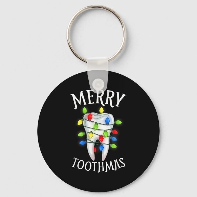 Chaveiro Merry Toothmas Christmas Light Molar Tooth Hygieni (Frente)