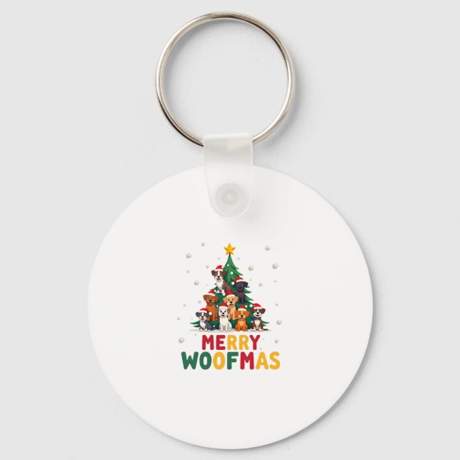 Chaveiro Merry Woofmas - Merry Christmas For Dog Lovers (1) (Frente)