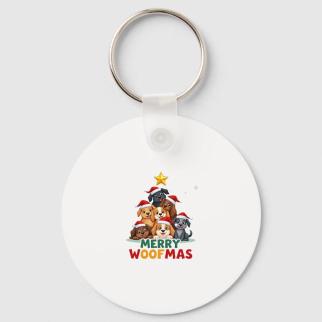 Chaveiro Merry Woofmas - Merry Christmas For Dog Lovers (4) (Frente)