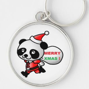 CHAVEIRO "MERRY XMAS" PANDA PAPAIS NOEIS