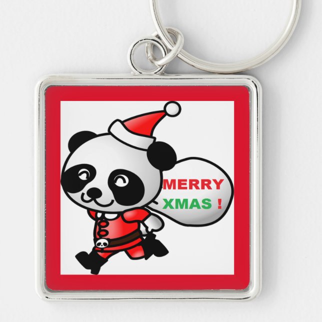 CHAVEIRO "MERRY XMAS" PAPAIS NOEIS PANDA BEAR (Frente)