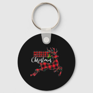 Chaveiro Merry Xmas Red Buffalo Xadrez Reindeer Sa