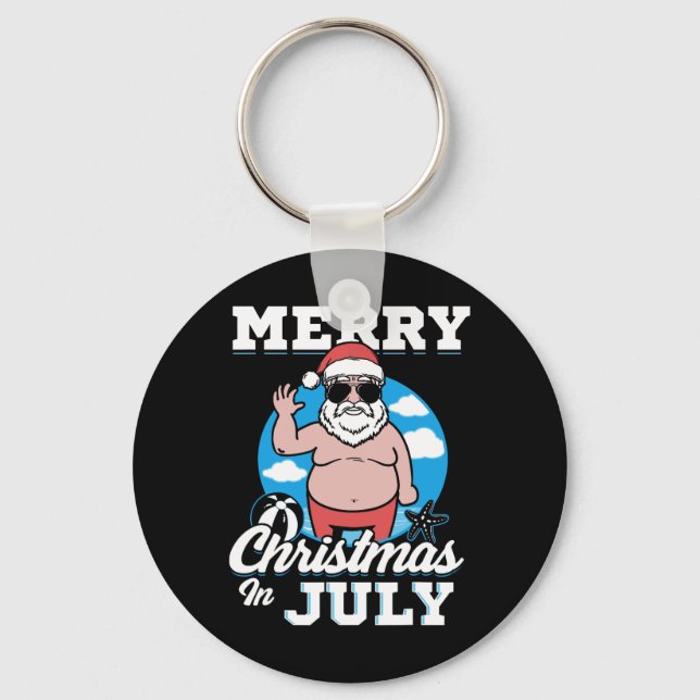 Chaveiro Merrychristmas In July Funny Santa  (Frente)