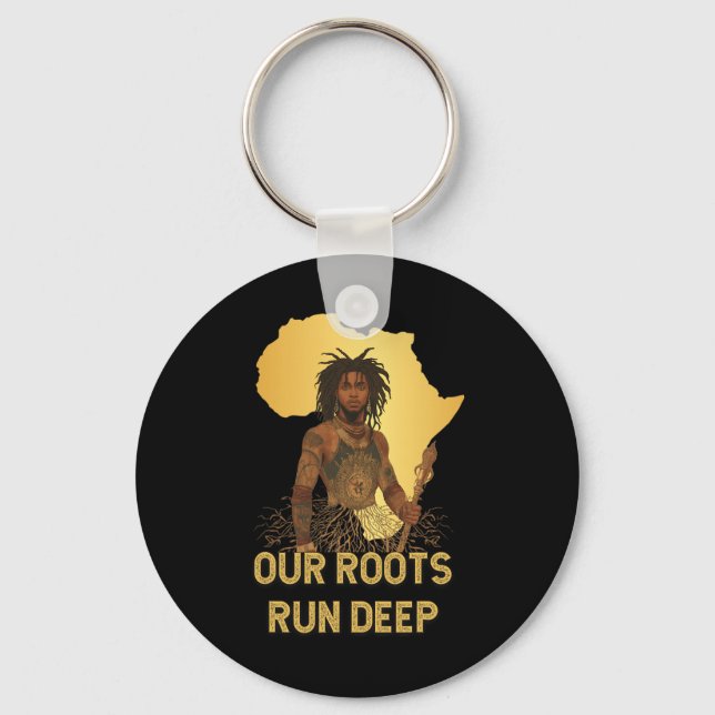 Chaveiro Mês da História Afro-Americana Raízes Africanas Sã (Frente)