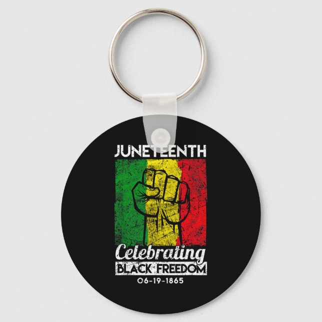 Chaveiro Mês da história negra afro-americana juneteenth (Frente)