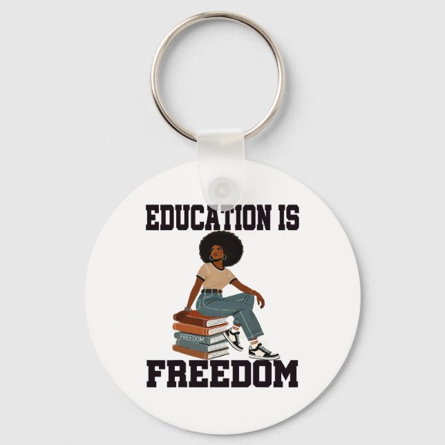 Chaveiro Mês da História Negra Educação É Liberdade Profess (Frente)