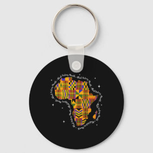 Chaveiro Mês da História Negra Mapa Colorido África Kente A
