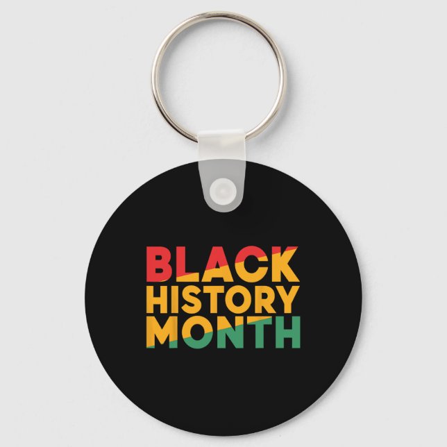 Chaveiro Mês da História Negra Orgulho Afro-Americano Homen (Frente)