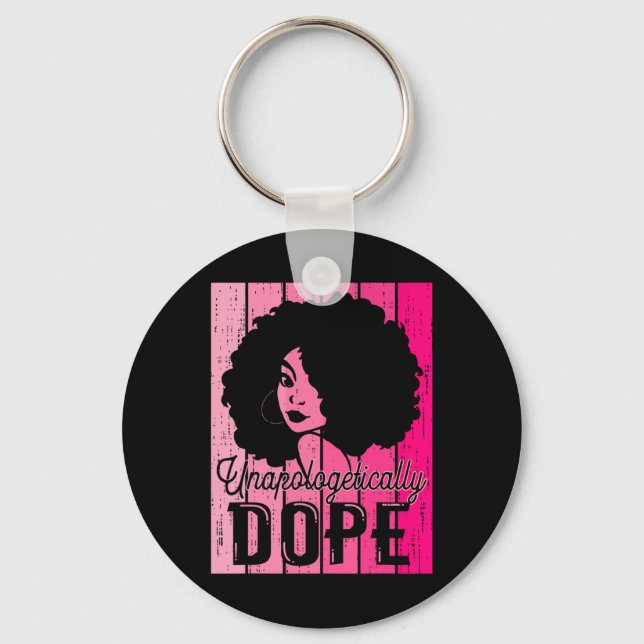 Chaveiro Mês da História Negra Rosa Sem Desculpas Droga Pre (Frente)