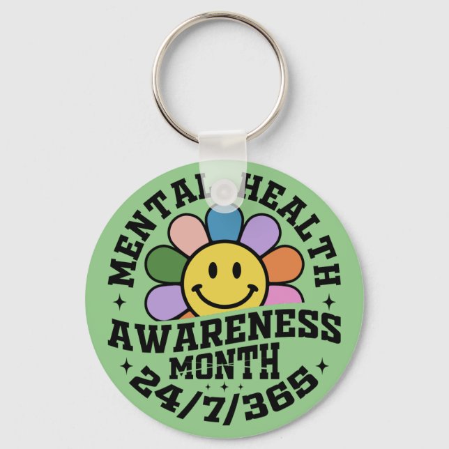 Chaveiro Mês de Consciência da Saúde Mental (Frente)