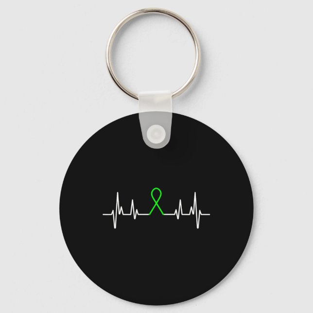 Chaveiro Mês de Conscientização da Saúde Mental Faixa Verde (Frente)