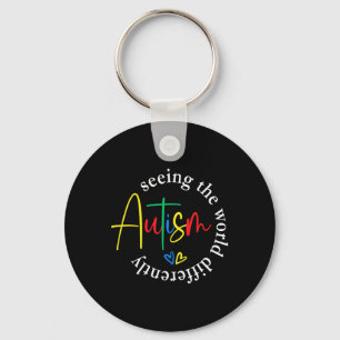 Chaveiro Mês de Conscientização do Autismo Apoia Vendo o Mu