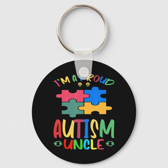 Chaveiro Mês de conscientização do autismo mundial Eu sou u (Frente)
