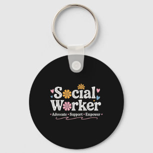 Chaveiro Mês de Trabalho Social Flor de Apreciação do Traba