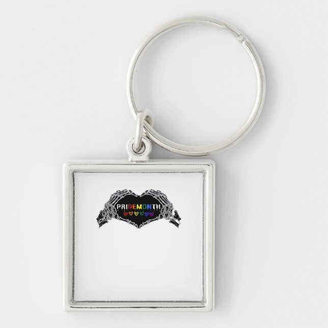 Chaveiro Mês Skeleton Heart Mãos LGBTQIA (Frente)