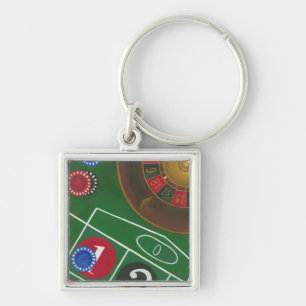 Chaveiro Mesa de roletas com Chips e Roda