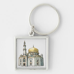 Chaveiro Mesquita com a abóbada e o minarete da cebola do