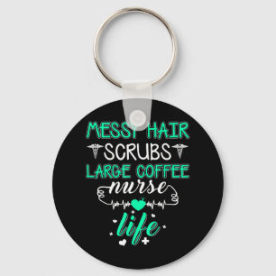 CHAVEIRO MESSY HAIR SCRUBS GRANDE ENFERMEIRO DE CAFÉ VIDA