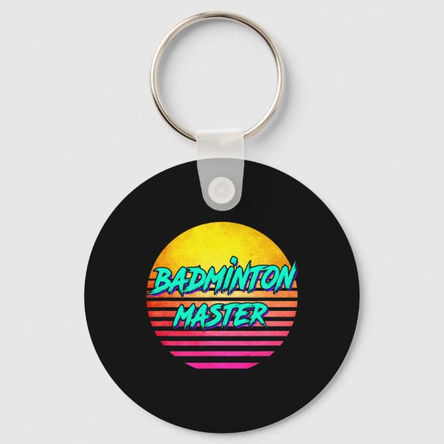 Chaveiro Mestre de Badminton Retro dos anos 80 (Frente)