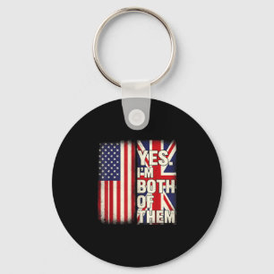 Chaveiro Metade americano metade britânico bandeira dos EUA