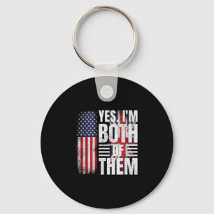 Chaveiro Metade americano metade britânico bandeira EUA rei