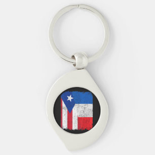 Chaveiro Metade Porto-Riquenho Metade Francês Bandeira Orgu