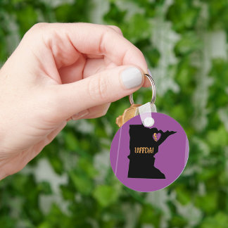 Chaveiro Metal Circle Chaveiro, 2", Minnesota, Uffda