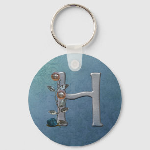 Chaveiro Metal Flowers Monogram H