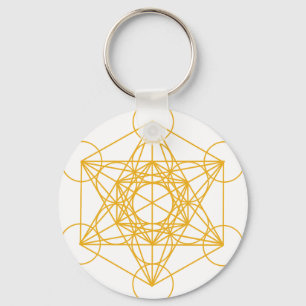 Chaveiro Metatron Cube Dourado