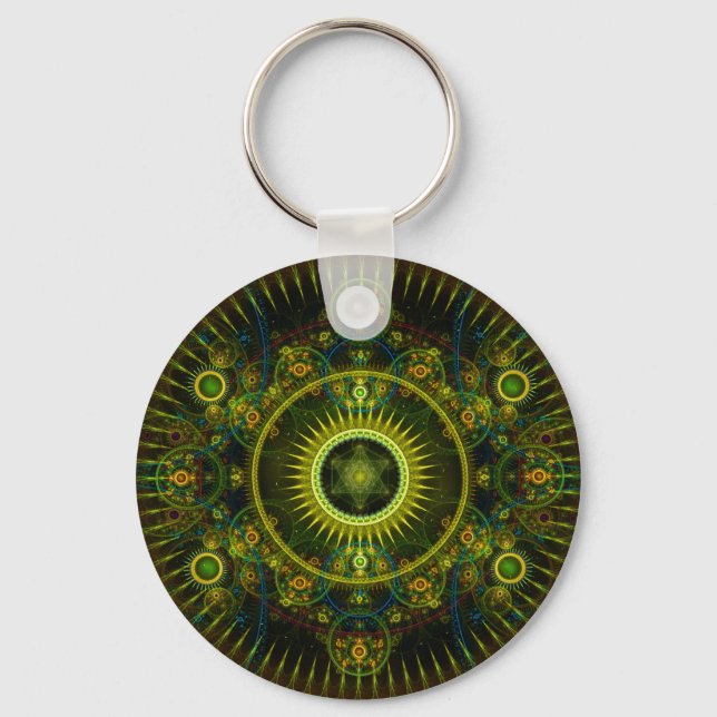 Chaveiro "Metatron's Magick Wheel" - Arte Fractal (Frente)