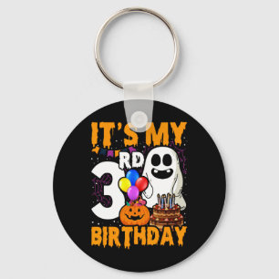 Chaveiro Meu 3º Aniversário Fantasma Abóbora Festa de Hallo