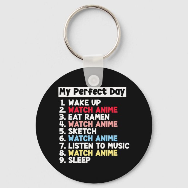 Chaveiro Meu Anime De Dia Perfeito Merch Cute Para Adolesce (Frente)