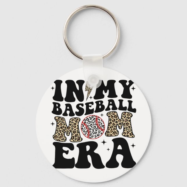 Chaveiro Meu Baseball Mãe Era Leopardo Mãe Baseball Mama Mo (Frente)