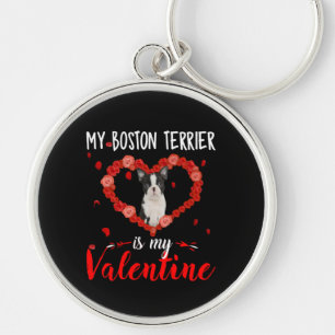 Chaveiro Meu Boston Terrier é meu Namorados belo presente