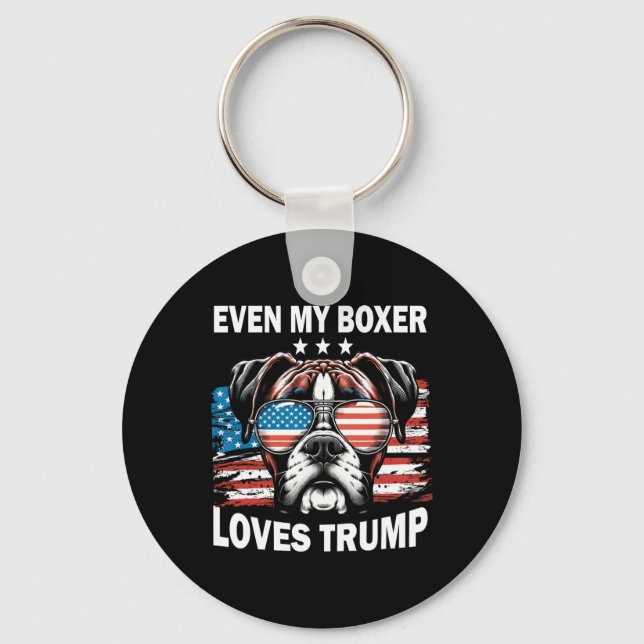 Chaveiro Meu Boxer ama Trump (Frente)