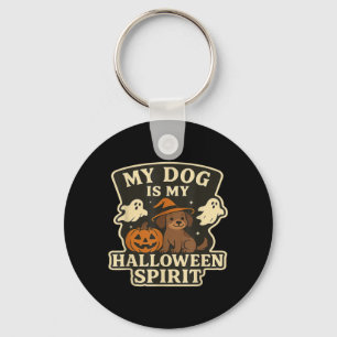 Chaveiro Meu Cachorro é Meu Espírito de Halloween _ Amante 