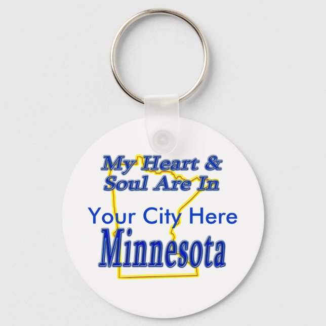 Chaveiro Meu Coração E Alma Estão Em Minnesota (Frente)