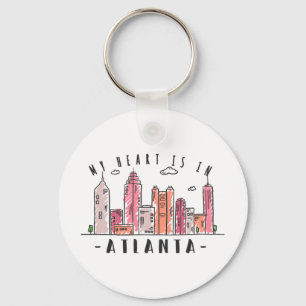 Chaveiro Meu coração está em ATLANTA Love USA - Skyline 