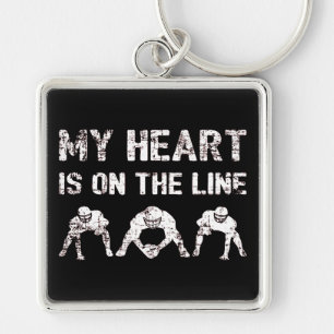 Chaveiro Meu Coração Está Na Linha - Lineman De Futebol Ame