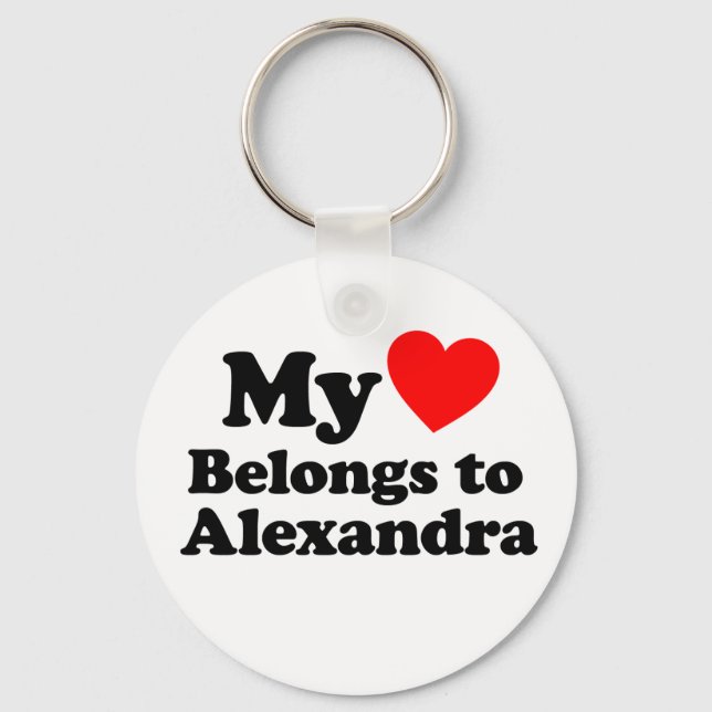 Chaveiro Meu Coração Pertence a Alexandra (Frente)