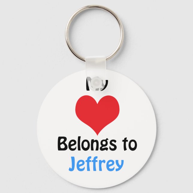 Chaveiro Meu coração pertence a Jeffrey (Frente)