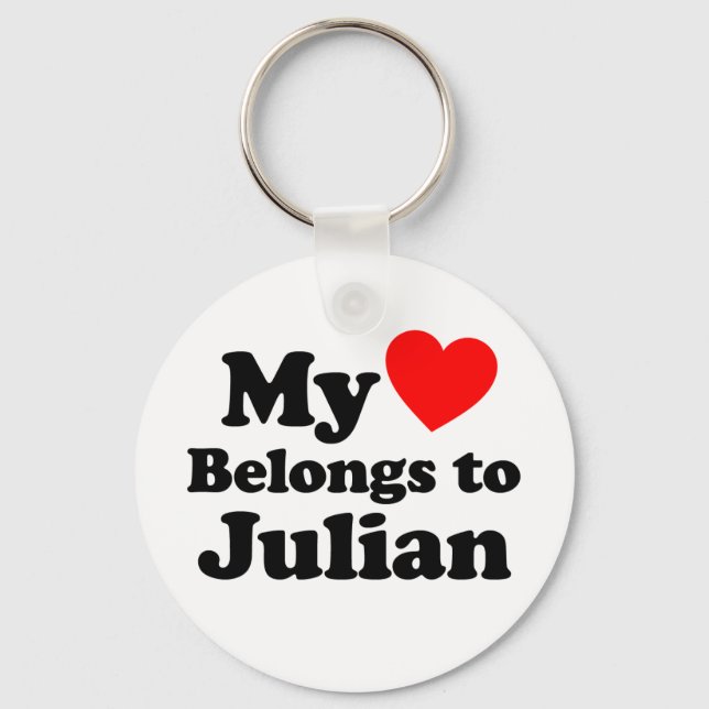 Chaveiro Meu Coração Pertence a Julian (Frente)