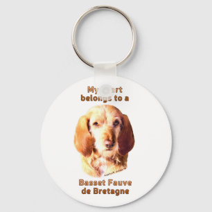 Chaveiro Meu Coração Pertence A Um Basset Fauve De Bretag