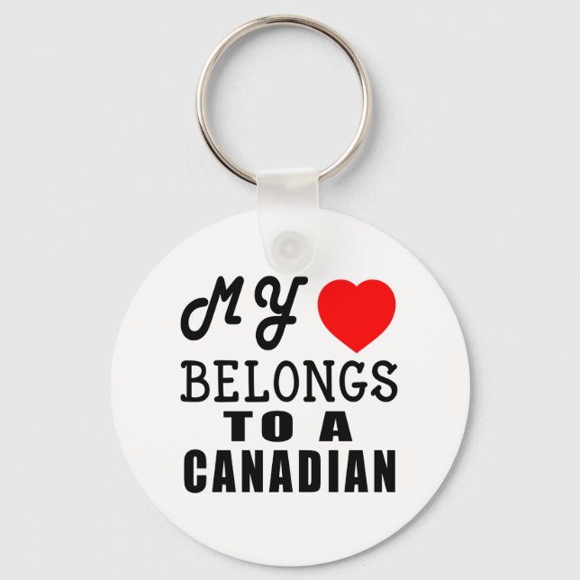 Chaveiro Meu Coração Pertence A Um Canadense (Frente)